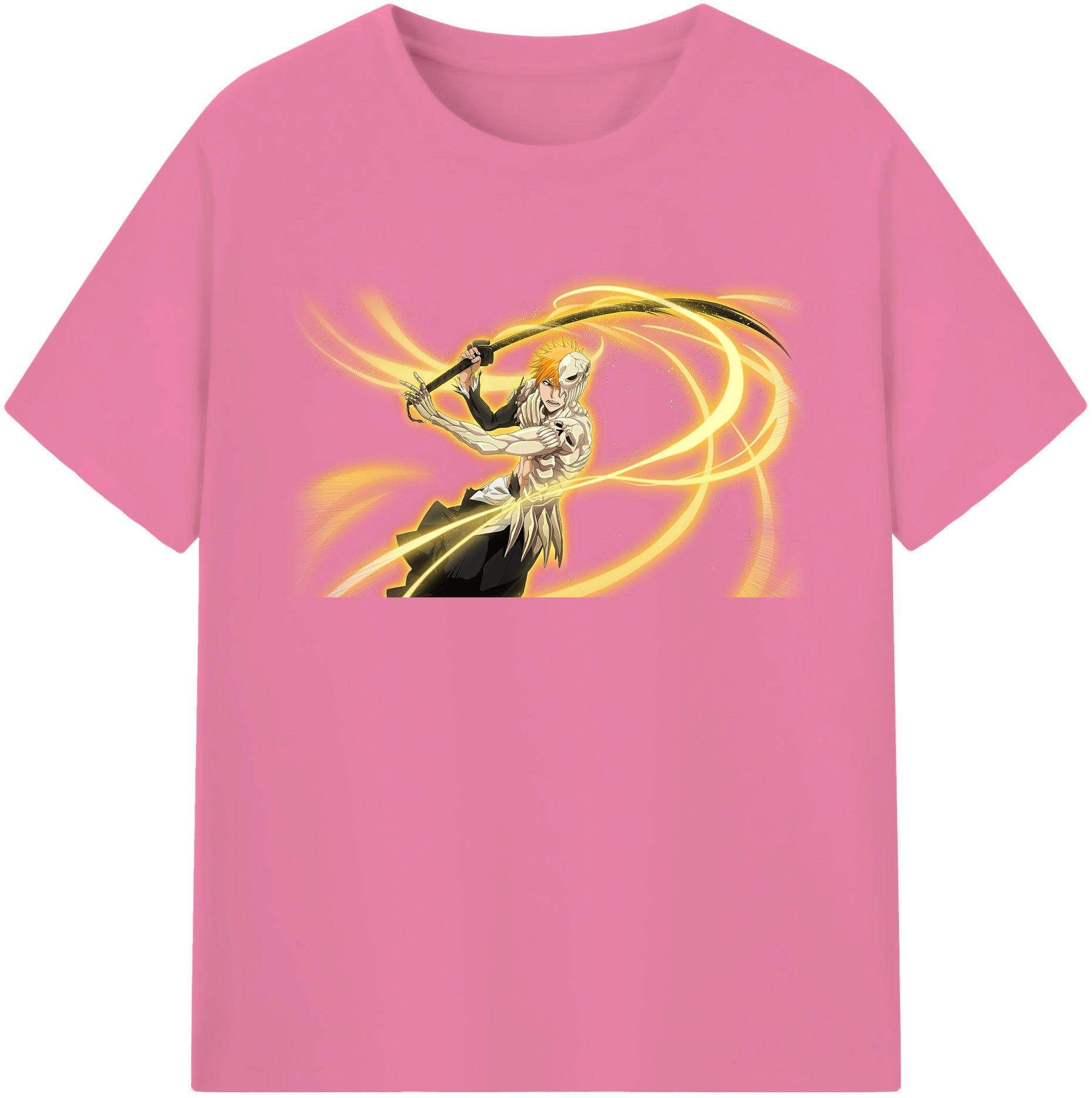 （画像用） ブリーチ 黒崎一護（くろさき いちご）BLEACH Kurosaki Ichigo 綿100％半袖Tシャツ（フロントプリント）
